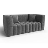 High-Rebound Soft Foam Small 2-Seater Loveseat Sofa with 2 Pillows, Modern Grey Armrest Couch for Living Room, Bedroom & Office Lounge