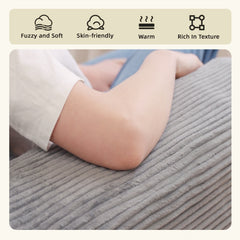 High-Rebound Soft Foam Small 2-Seater Loveseat Sofa with 2 Pillows, Modern Grey Armrest Couch for Living Room, Bedroom & Office Lounge