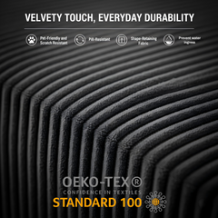 RUMMY Left Chaise Corduroy Sofa, L-Shaped Boneless Design with High-Resilience Foam, Deep-Seat Comfort and No-Assembly Couch for Living Room