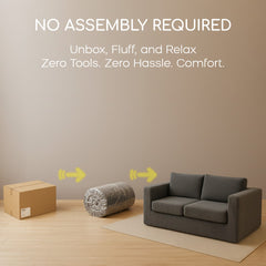 RUMMY Modern Corduroy Sofa, Deep-Seat Block-Style Couch with Wide Armrests and High-Resilience Foam, Comfortable 2 Seater for Living Room